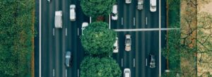 birds eye view carbon emissions from traffic